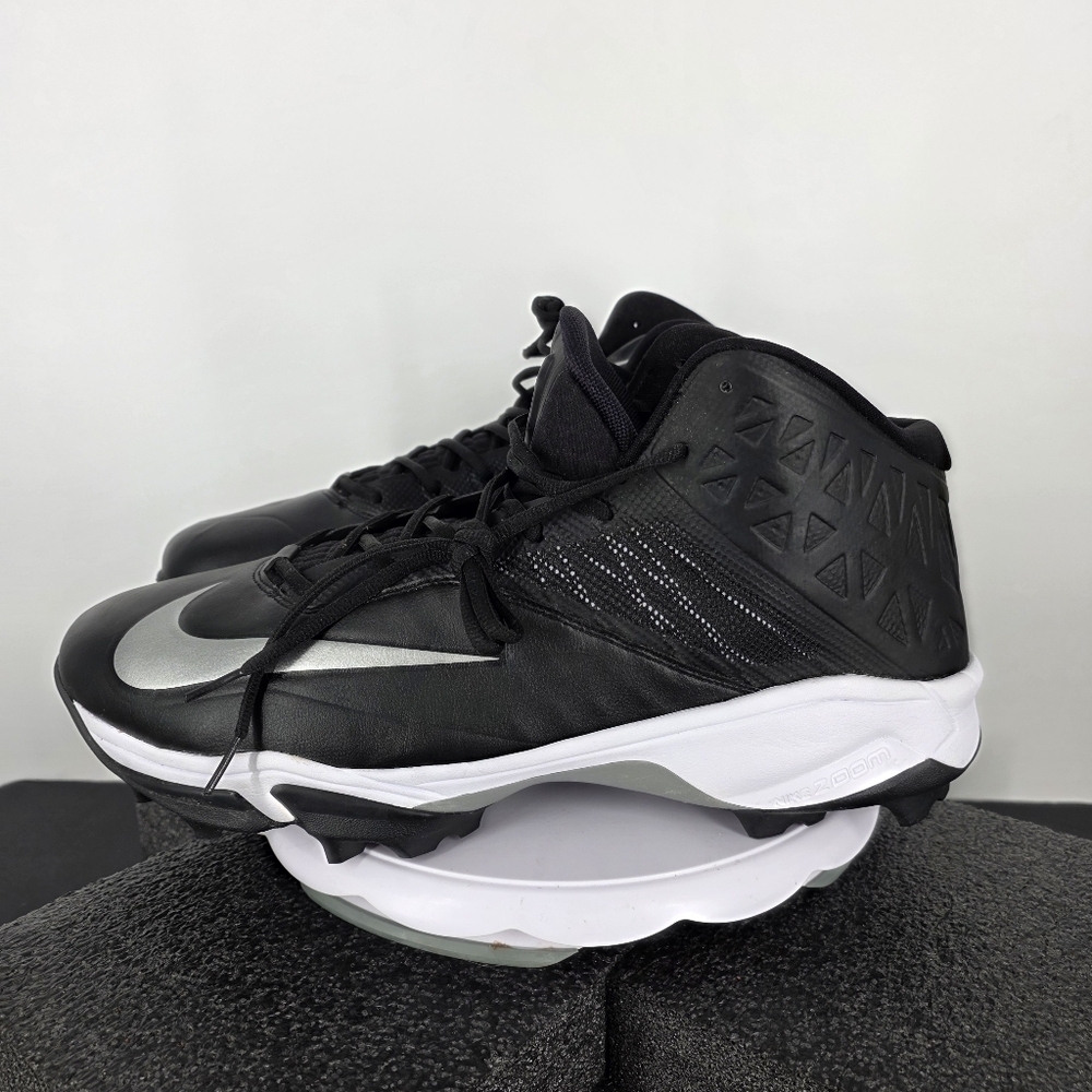 Nike Zoom Code Elite Pro Football Cleats Size 18W Shoes Black Silver 604619-002